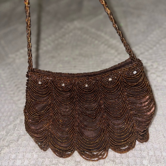 Vintage Beaded Brown Mini Bag - Picture 2 of 5